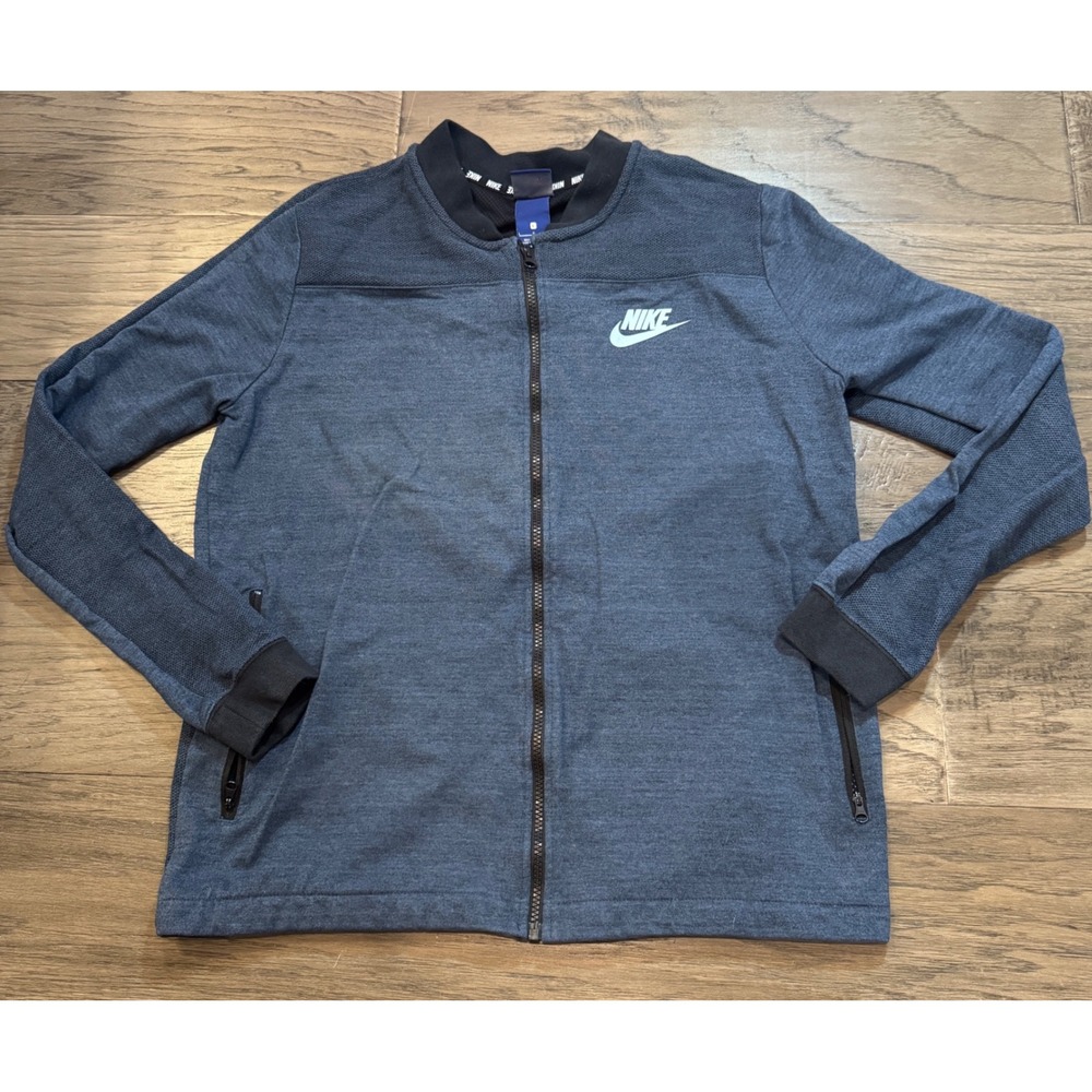 Nike Mens L Full Zip Jacket Gray Lightweight Running Track Top